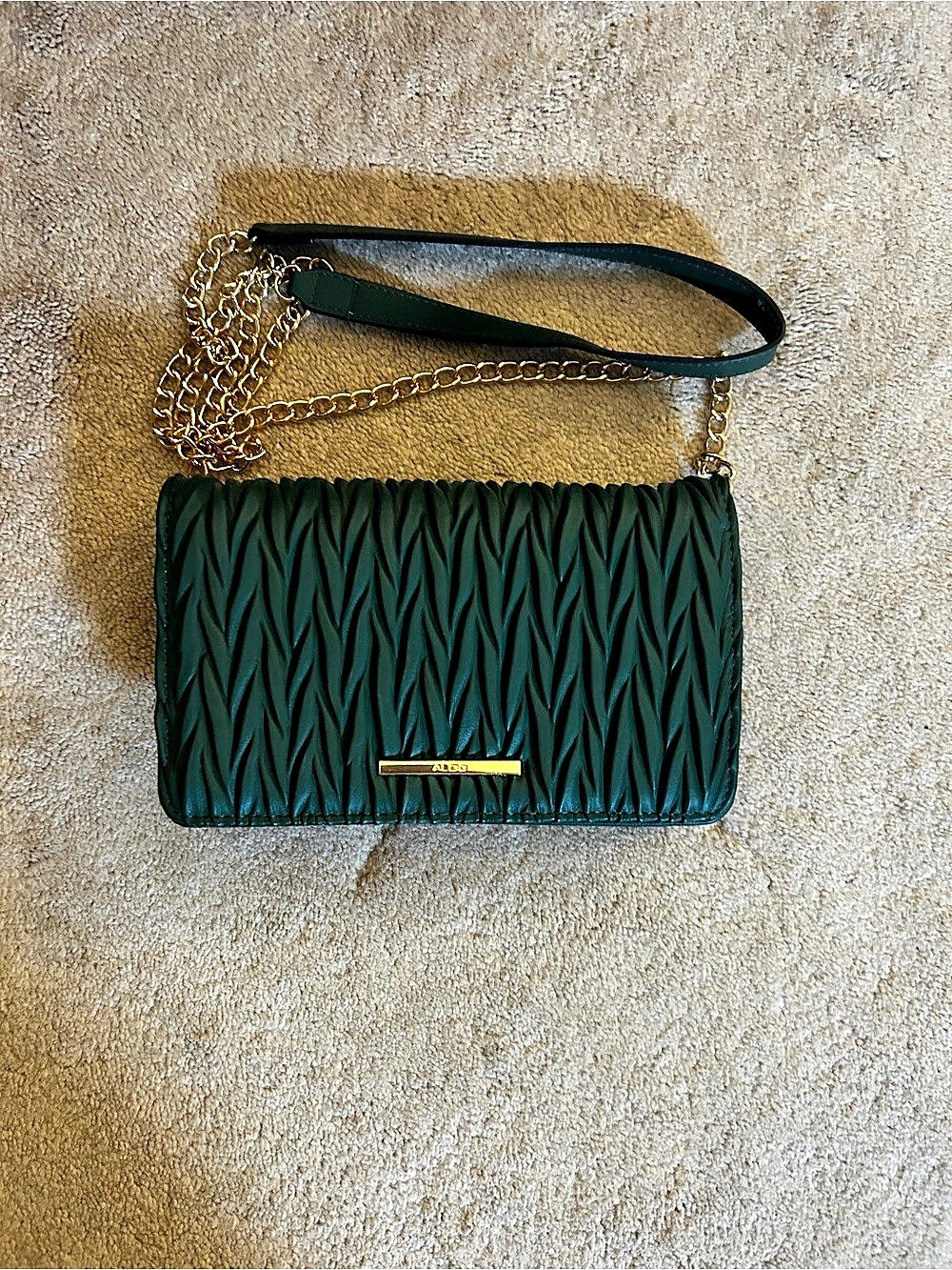 ALDO Meilani Quilted Crossbody Bag Green & Black